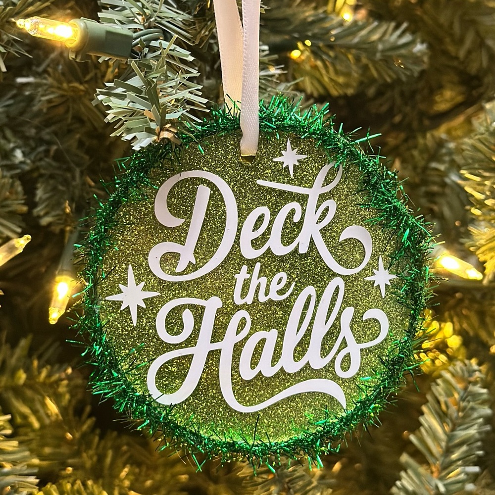 Green Glitter Holiday Ornament
